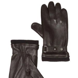 Bruno Magli black leather gloves